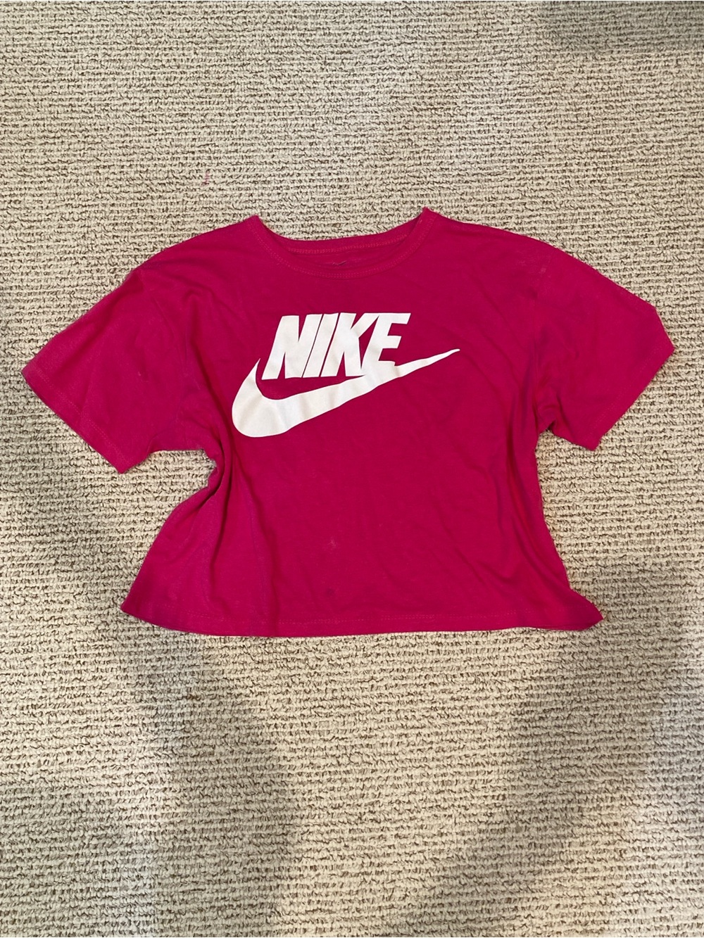 Nike Pink Logo Crop Tee